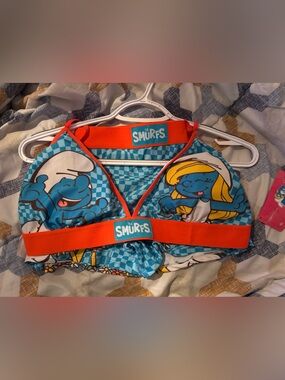 🍊🫐Woman’s Smurfs Blue & Orange Bra and bottoms Set 🍊🫐